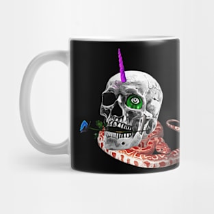 Uniskull snake rose green ball Mug